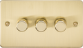 Knightsbridge MLA FP2193BB 3G 2-way 10-200W (5-150W LED) Intelligent dimmer - Brushed Brass
