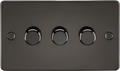 Knightsbridge MLA FP2193GM 3G 2-way 10-200W (5-150W LED) Intelligent dimmer - Gunmetal