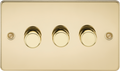 Knightsbridge MLA FP2193PB 3G 2-way 10-200W (5-150W LED) Intelligent dimmer - Polished Brass