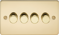 Knightsbridge MLA FP2194PB 4G 2-way 10-200W (5-150W LED) Intelligent dimmer - Polished Brass