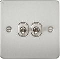 Knightsbridge MLA FP2TOGBC Flat Plate 10AX 2G 2-way toggle switch - brushed chrome