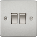Knightsbridge MLA FP3000BC Flat Plate 10AX 2G 2-way switch - brushed chrome