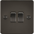 Knightsbridge MLA FP3000GM Flat Plate 10AX 2G 2-way switch - gunmetal
