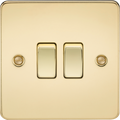 Knightsbridge MLA FP3000PB Flat Plate 10AX 2G 2-way switch - polished brass