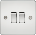 Knightsbridge MLA FP3000PC Flat Plate 10AX 2G 2-way switch - polished chrome