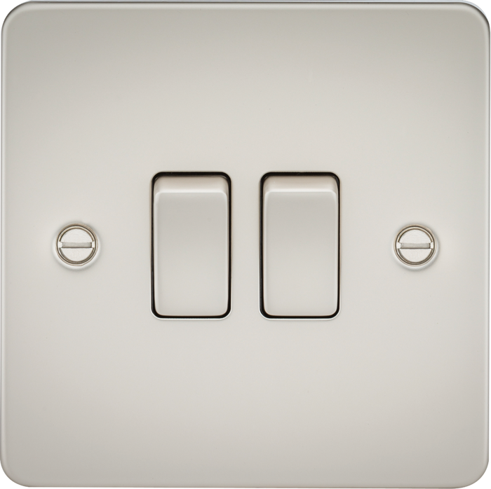 Knightsbridge MLA FP3000PL Flat Plate 10AX 2G 2-way switch - pearl