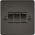 Knightsbridge MLA FP4000GM Flat plate 10AX 3G 2-way switch - gunmetal
