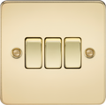 Knightsbridge MLA FP4000PB Flat Plate 10AX 3G 2-way switch - polished brass
