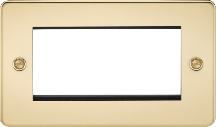 Knightsbridge MLA FP4GPB Flat Plate 4G modular faceplate - polished brass