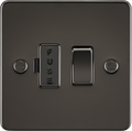 Knightsbridge MLA FP6300GM Flat Plate 13A switched fused spur unit - gunmetal