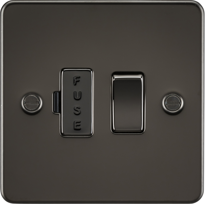 Knightsbridge MLA FP6300GM Flat Plate 13A switched fused spur unit - gunmetal