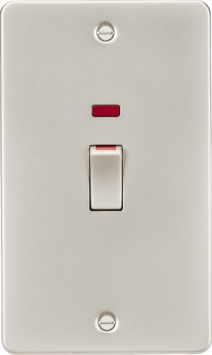 Knightsbridge MLA FP82MNPL 45A DP Switch with Neon (2G size) - Pearl