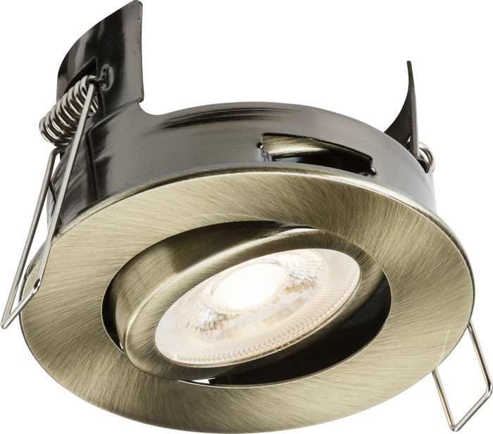 Knightsbridge MLA FRNTAB FireNova IP20 Tilt GU10 Fire-rated Open-back Downlight - Antique Brass