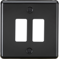 Knightsbridge MLA GDCL2MB 2G Grid Faceplate - Rounded Edge Matt Black