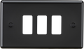 Knightsbridge MLA GDCL3MB 3G Grid Faceplate - Rounded Edge Matt Black