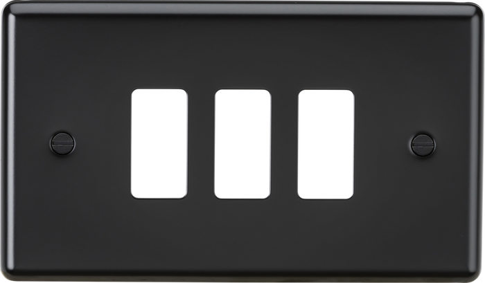 Knightsbridge MLA GDCL3MB 3G Grid Faceplate - Rounded Edge Matt Black
