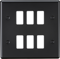 Knightsbridge MLA GDCL6MB 6G Grid Faceplate - Rounded Edge Matt Black