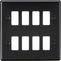 Knightsbridge MLA GDCL8MB 8G Grid Faceplate - Rounded Edge Matt Black