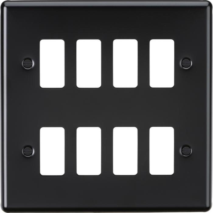 Knightsbridge MLA GDCL8MB 8G Grid Faceplate - Rounded Edge Matt Black