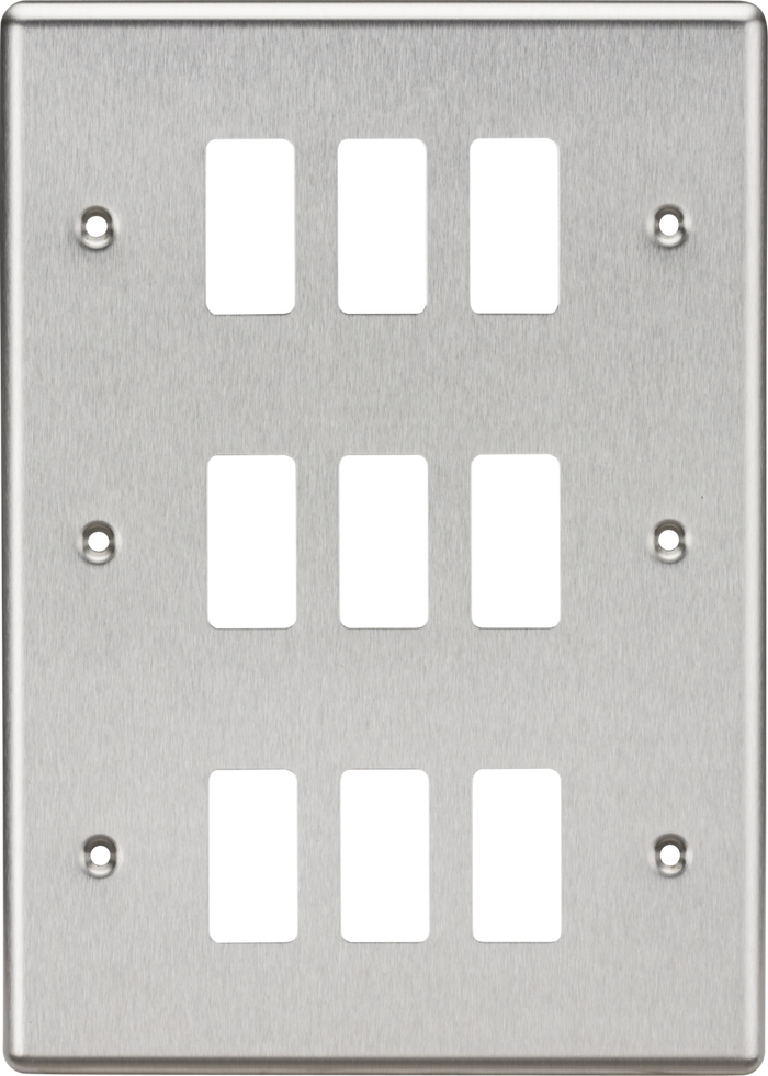 Knightsbridge MLA GDCL9BC 9G Grid Faceplate - Rounded Edge Brushed Chrome