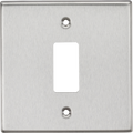 Knightsbridge MLA GDCS1BC 1G Grid Faceplate - Square Edge Brushed Chrome
