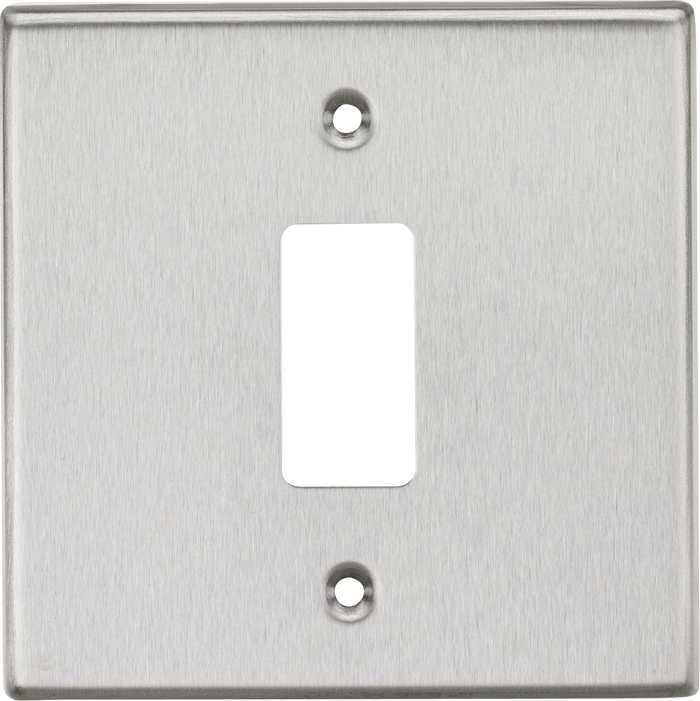 Knightsbridge MLA GDCS1BC 1G Grid Faceplate - Square Edge Brushed Chrome