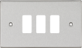 Knightsbridge MLA GDCS3BC 3G Grid Faceplate - Square Edge Brushed Chrome