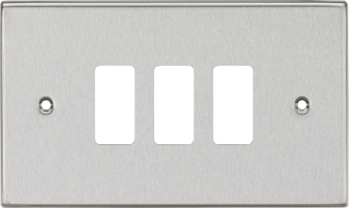 Knightsbridge MLA GDCS3BC 3G Grid Faceplate - Square Edge Brushed Chrome