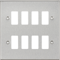 Knightsbridge MLA GDCS8BC 8G Grid Faceplate - Square Edge Brushed Chrome