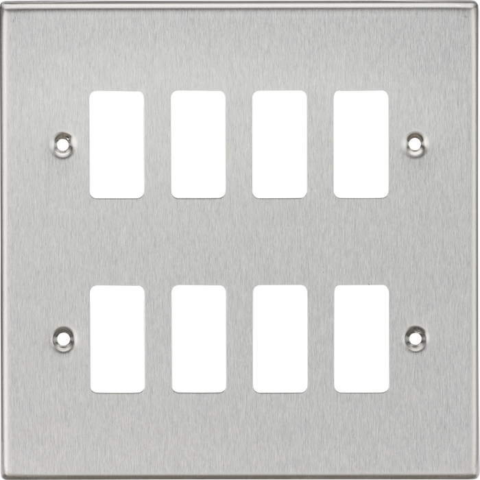Knightsbridge MLA GDCS8BC 8G Grid Faceplate - Square Edge Brushed Chrome