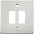 Knightsbridge MLA GDFP002BC Flat plate 2G grid faceplate - brushed chrome