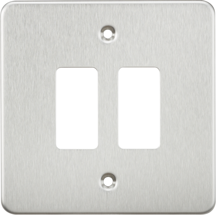 Knightsbridge MLA GDFP002BC Flat plate 2G grid faceplate - brushed chrome