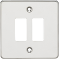 Knightsbridge MLA GDFP002PC Flat plate 2G grid faceplate - polished chrome