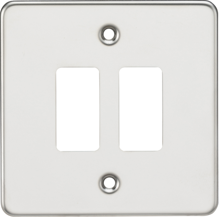 Knightsbridge MLA GDFP002PC Flat plate 2G grid faceplate - polished chrome