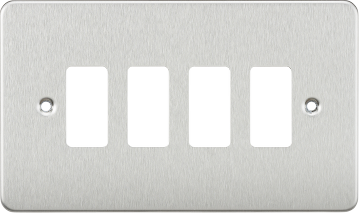 Knightsbridge MLA GDFP004BC Flat plate 4G grid faceplate - brushed chrome