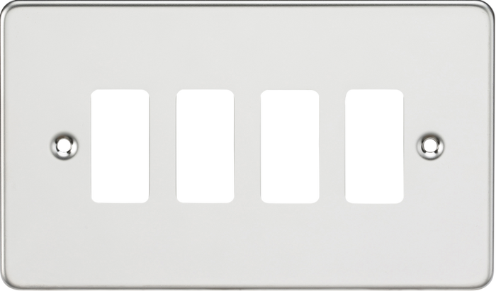 Knightsbridge MLA GDFP004PC Flat plate 4G grid faceplate - polished chrome