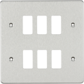 Knightsbridge MLA GDFP006BC Flat plate 6G grid faceplate - brushed chrome