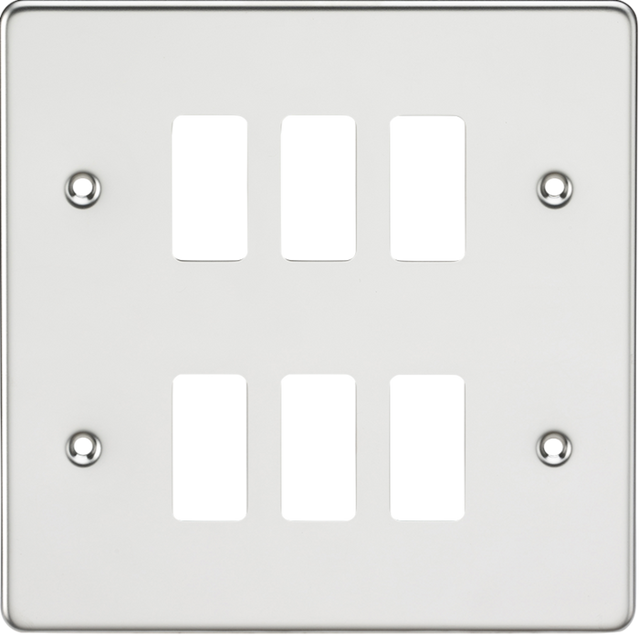 Knightsbridge MLA GDFP006PC Flat plate 6G grid faceplate - polished chrome