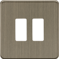 Knightsbridge MLA  GDSF002AB 2G Grid Faceplate - Antique Brass