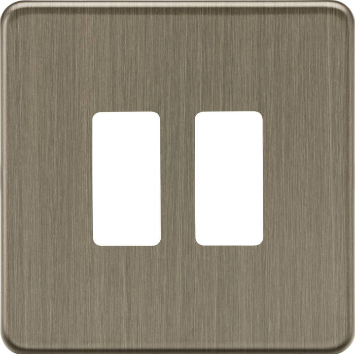 Knightsbridge MLA  GDSF002AB 2G Grid Faceplate - Antique Brass