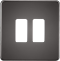 Knightsbridge MLA GDSF002BN Screwless 2G grid faceplate - black nickel