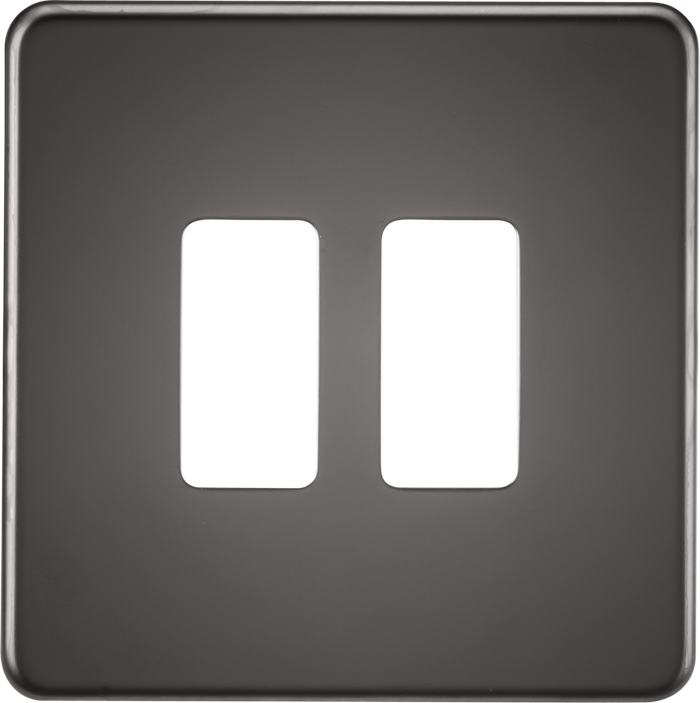 Knightsbridge MLA GDSF002BN Screwless 2G grid faceplate - black nickel