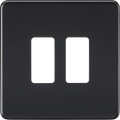 Knightsbridge MLA GDSF002MB Screwless 2G grid faceplate - matt black