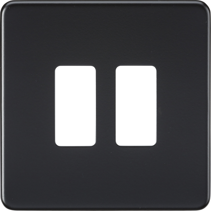Knightsbridge MLA GDSF002MB Screwless 2G grid faceplate - matt black