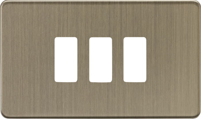 Knightsbridge MLA  GDSF003AB 3G Grid Faceplate - Antique Brass