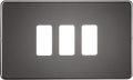 Knightsbridge MLA GDSF003BN Screwless 3G grid faceplate - black nickel