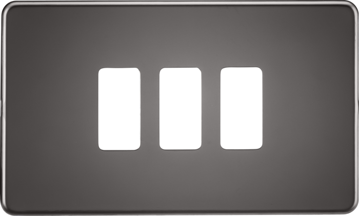 Knightsbridge MLA GDSF003BN Screwless 3G grid faceplate - black nickel