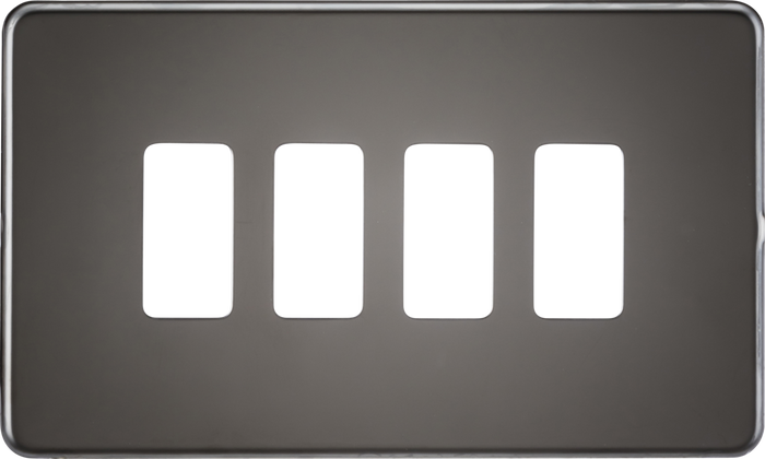 Knightsbridge MLA GDSF004BN Screwless 4G grid faceplate - black nickel