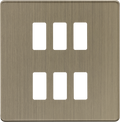 Knightsbridge MLA  GDSF006AB 6G Grid Faceplate - Antique Brass