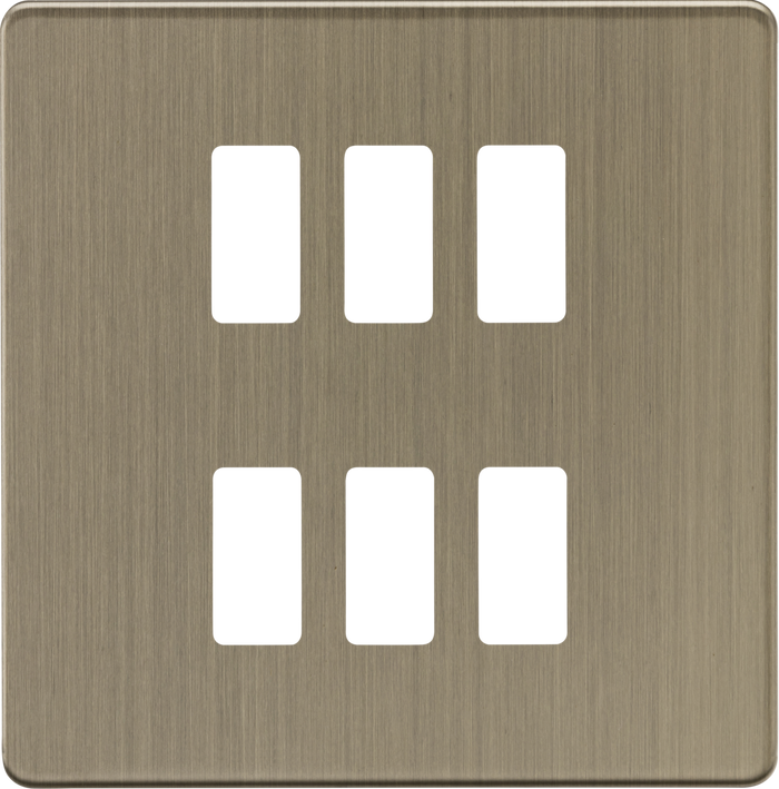 Knightsbridge MLA  GDSF006AB 6G Grid Faceplate - Antique Brass